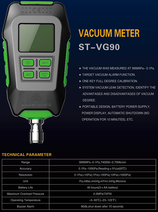 Vacuometro digital programable ST-VG90 SUPER STARS