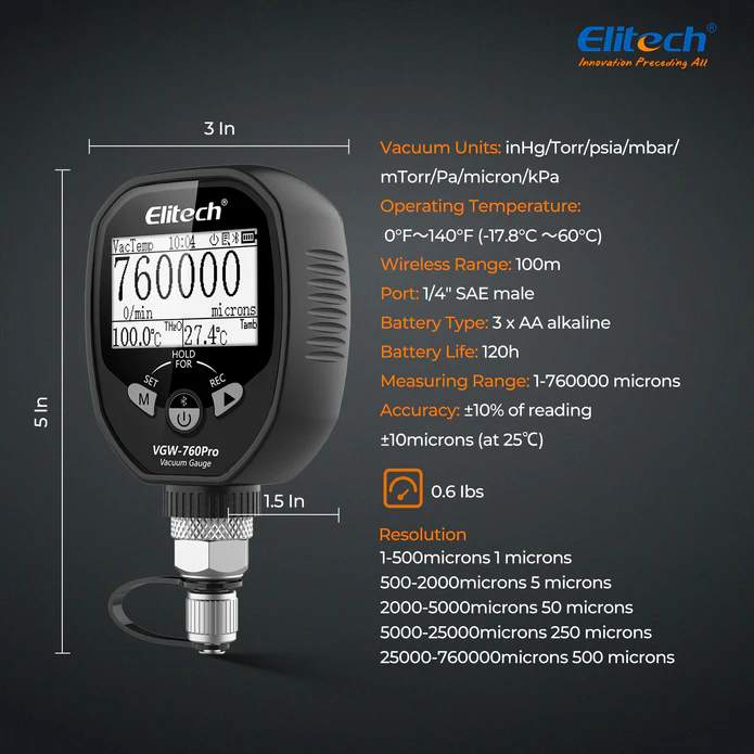 Vacuometro digital bluetooth ELITECH