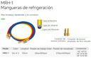 Set de mangueras para manometro 60 pulg 4.000 psi R-410A 1/4" x 5/16" MRH-1 WIPCOOL