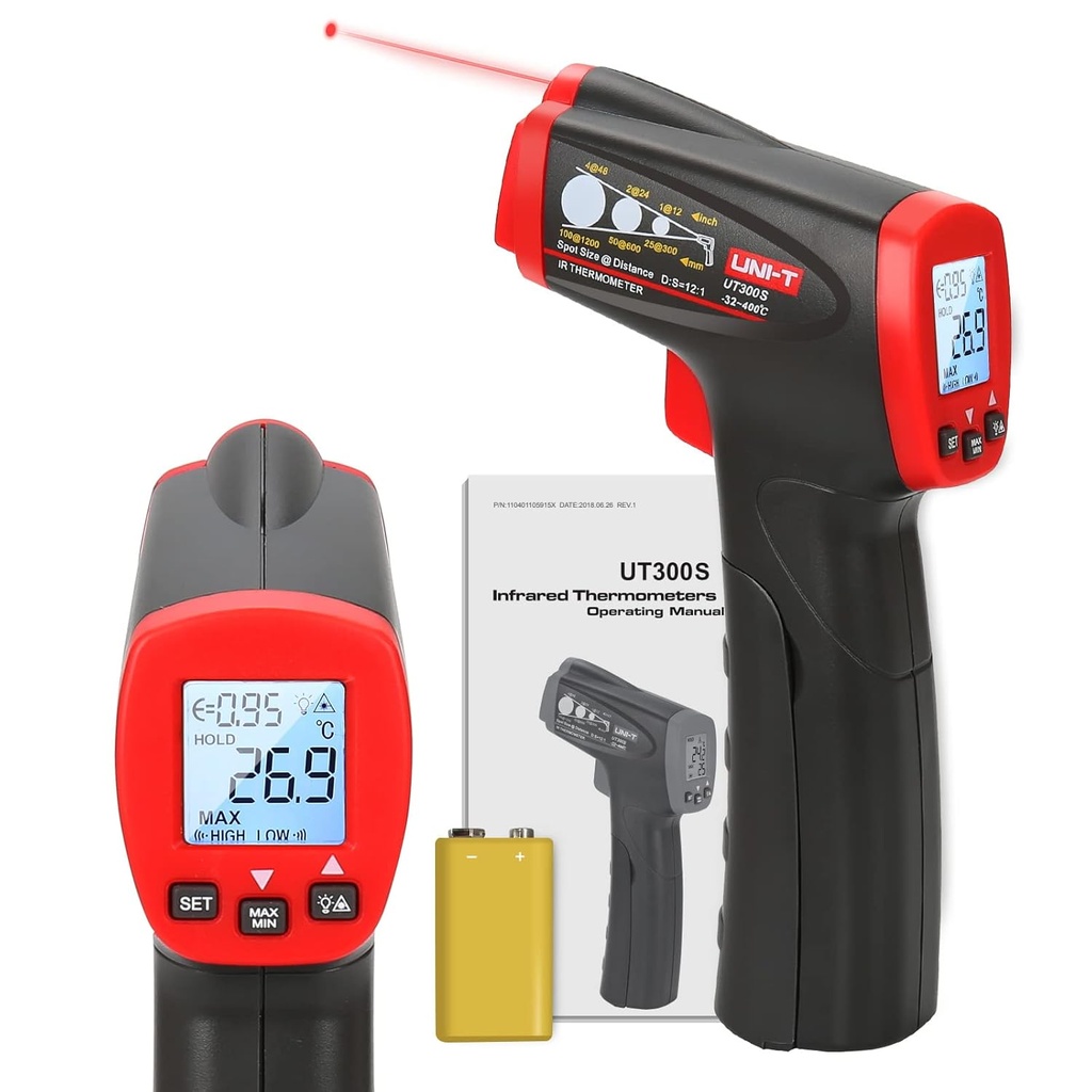 Termometro digital laser -32 + 400°C  tipo pistola UT-300s UNI-T