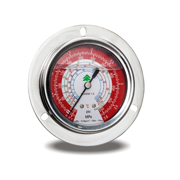 Manometro solo alta R-134a R-404A R-22 rojo con glicerina 242-H HONGSEN