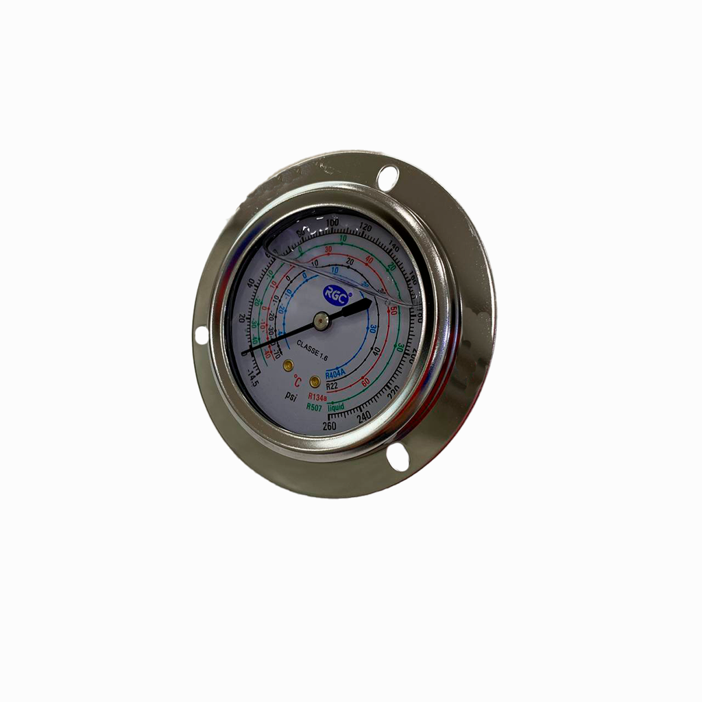 Manometro glicerina solo baja R-134a R-404A R-22 0-260psi MGPG-63BL RGC