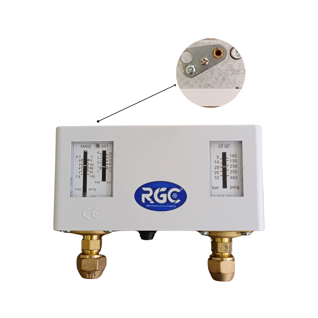 Dual pressure control R22 - R404A - R507 - R134a reset auto/auto flare P830E RGC