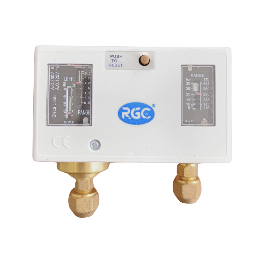 Presostato dual R22 - R404A - R507 - R134a reset auto/manual flare P830HME RGC