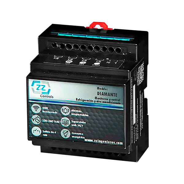 Protector electronico controlador 100 - 240V 4 sensores + 1 sensor amp + 1 sensor humedad DIAMANTE