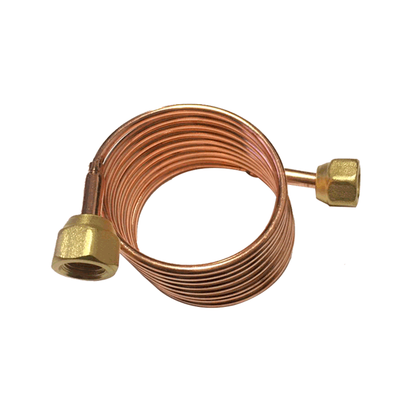 Tubo de cobre capilar 1/8 pulg 1.5m con copas RGC