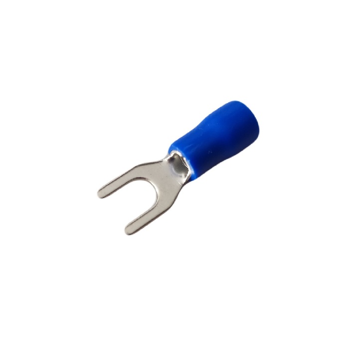 Terminal tipo U 16-14 AWG 1/4 forro azul 100 pzs RGC