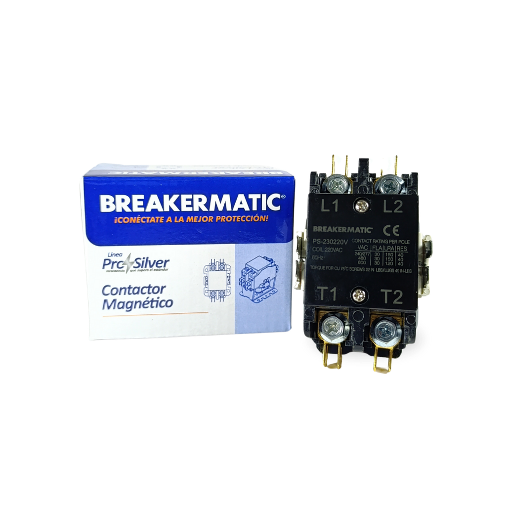 Pro-Silver contactor 3 poles 40 AMP coil 240V 60Hz BREAKERMATIC