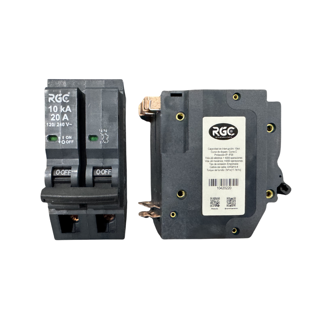Breaker de empotrar 2 polos 30A 240V 60Hz RGC