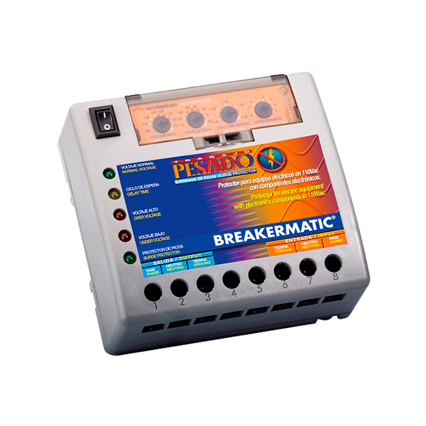 Protector electronico A/A 110V PMP110-d00e++ BREAKERMATIC trabajo pesado con supresor de picos