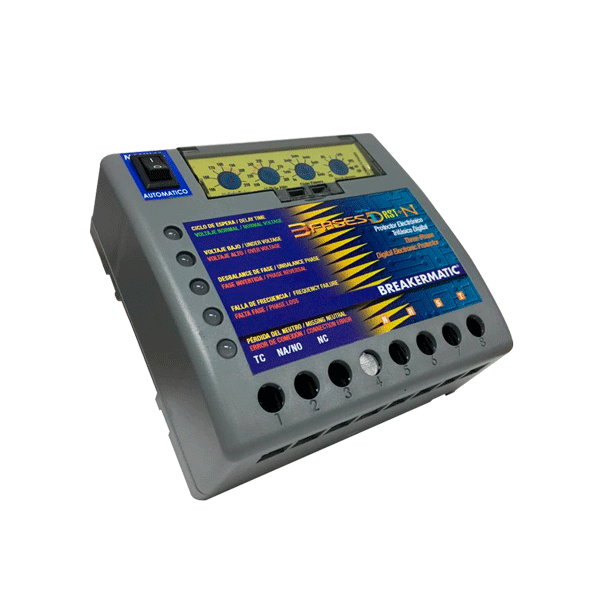 Protector electronico A/A 440V PTE440-ad0est BREAKERMATIC trifasico