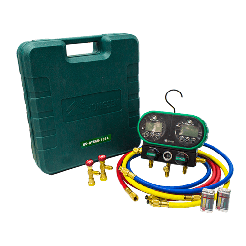 [19450035] Manometro digital completo R-22 R-134a R-404A R-410A R-600a con manguera acople HONGSEN