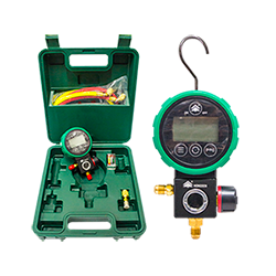[19450030] Manometro digital manifold baja 4 a 800 PSI R-404A R-410A R-134a R-22 con adaptador R-410A con manguera con Visor HONGSEN
