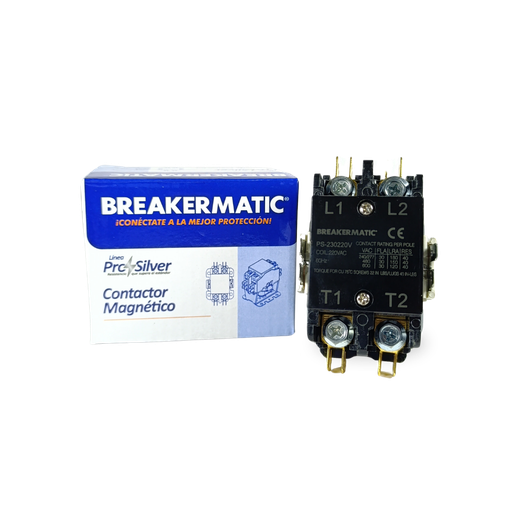 [10230517] Pro-Silver contactor 2 poles 40 AMP coil 110V 60Hz BREAKERMATIC